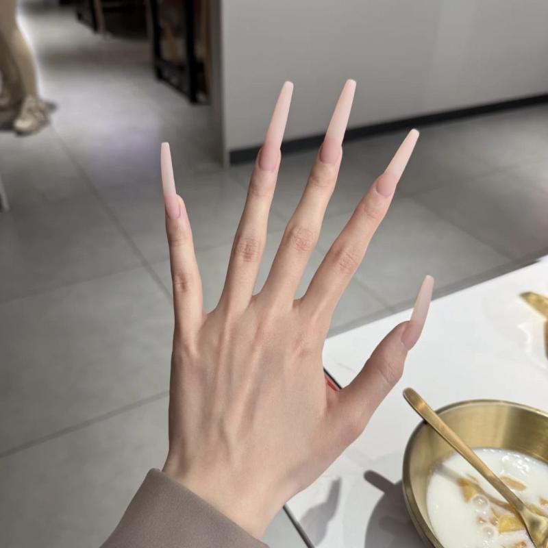 ネイルアート エクストラ ロング ラダー ヌード ピュア ハンドメイド ウェアラブル ネイル ハイ エンド ネイルアート パッチ 仕上げ 付け 爪 取り外し 可能な Huanhuan ネイル ピース