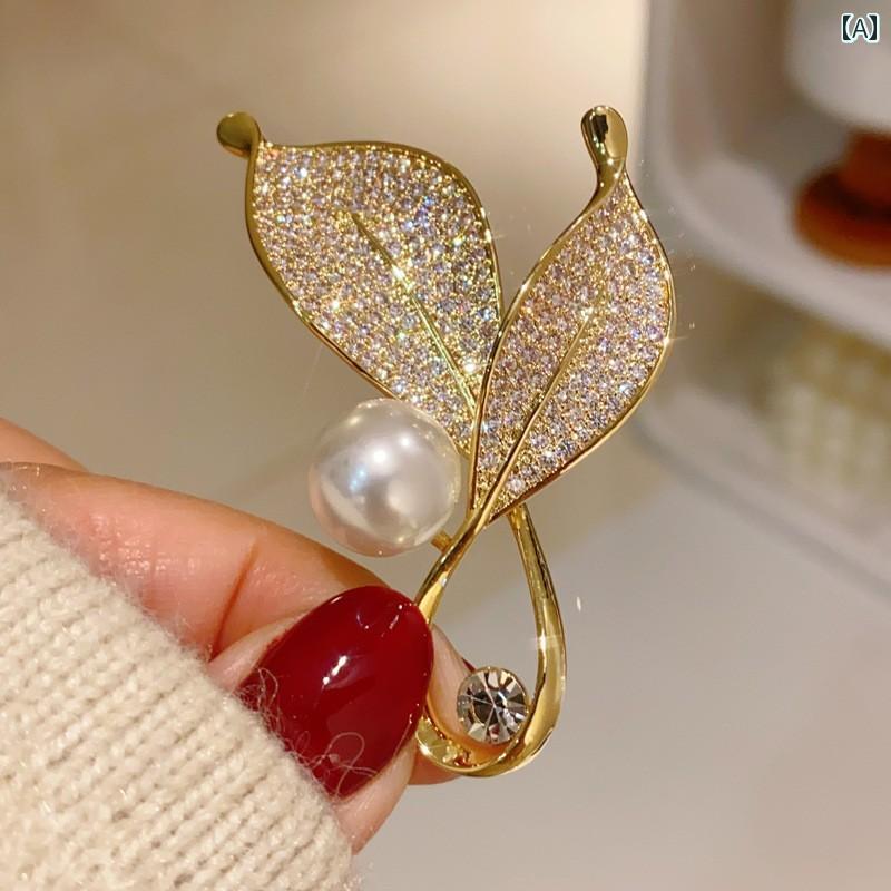 レディースアクセサリー コサージュ ブローチ 2024 新しい ローズマリー ブローチ 女性 真珠 高級 絶妙..