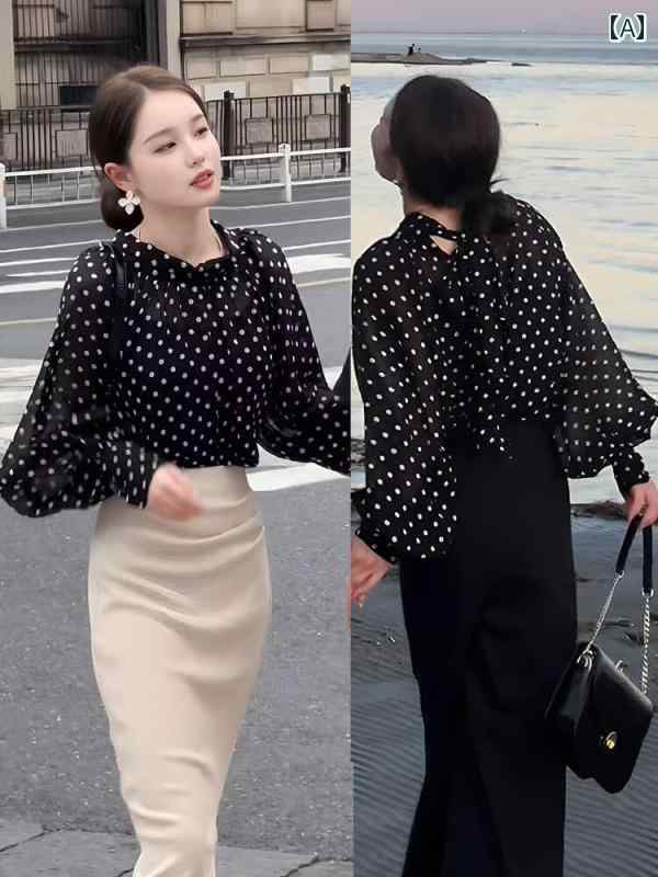 フレンチ ドット柄 シャツ フレンチ ドット 柄 シャツ レディース 2025年 春 夏 新作 薄手 シフォンシ..