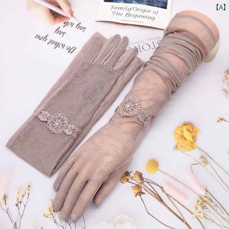 レース手袋 レディース 薄手 レディース 夏用 薄手 日焼け 防止 手袋 レディース レース サイクリング 滑り止め 運転 通 気性 セクシー タッチ スクリー...