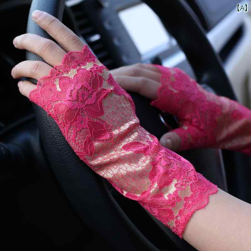 レース手袋 レディース 薄手 夏用 レディース レース 可愛い ショート ハーフフィンガー 傷跡 タトゥー カバー 虎 口 手袋 薄手 ハーフ フィンガーレス ...