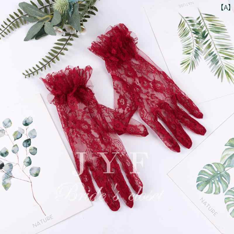 レース手袋 レディース 薄手 オリジナル ハイ エンド ブライダル 手袋、 結婚 式 スリミング ショート ..