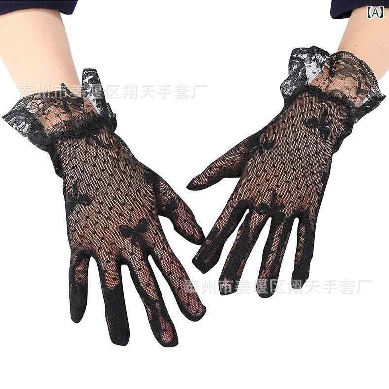 レース手袋 レディース 薄手 レース チャイナ ドレス 手袋 レディース 薄手 黒 日焼け 止め 春 夏 レース 花嫁 淑女 エチケット ハンド ソックス 子供...