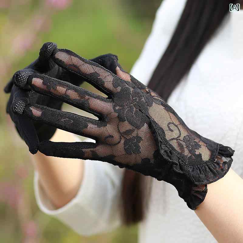 レース手袋 レディース 薄手 夏用 レディース レース 日焼け 防止 手袋、 薄手、 伸縮性、 セクシー、 エチケット、 タッチ スクリーン、 春秋、 運転、 ...