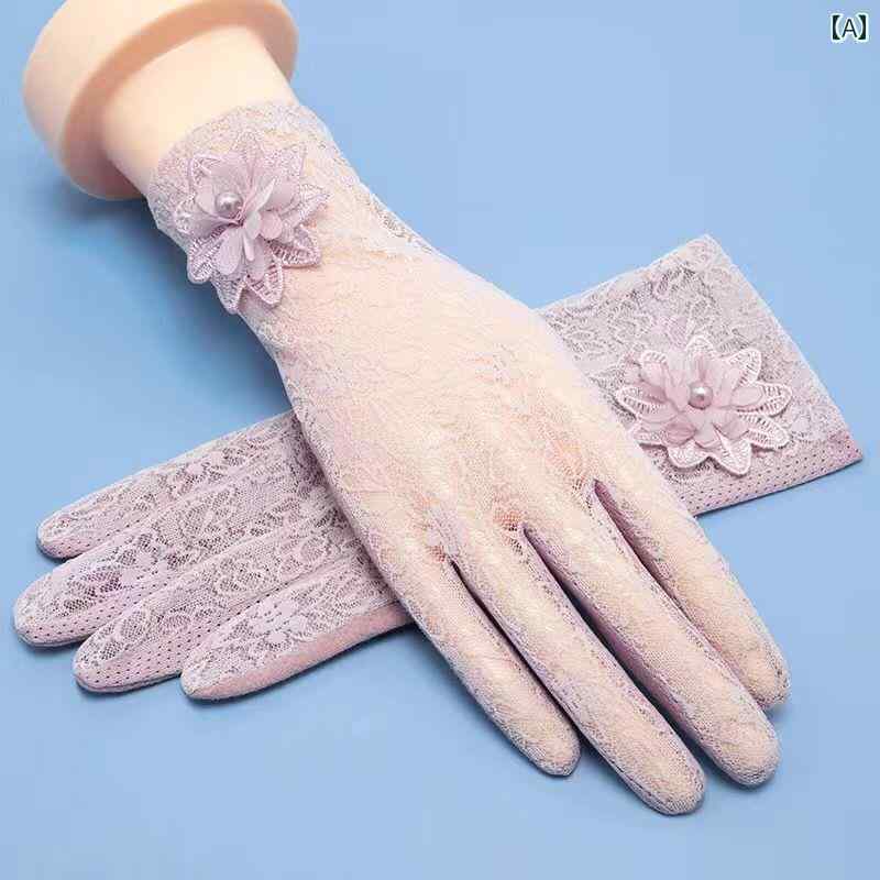 レース手袋 レディース 薄手 高級 ブラック 多 機能 ファッション フレンチレース 手袋 日焼け 止め アイス シルクタッチ スクリーン 運転 指 レディース...