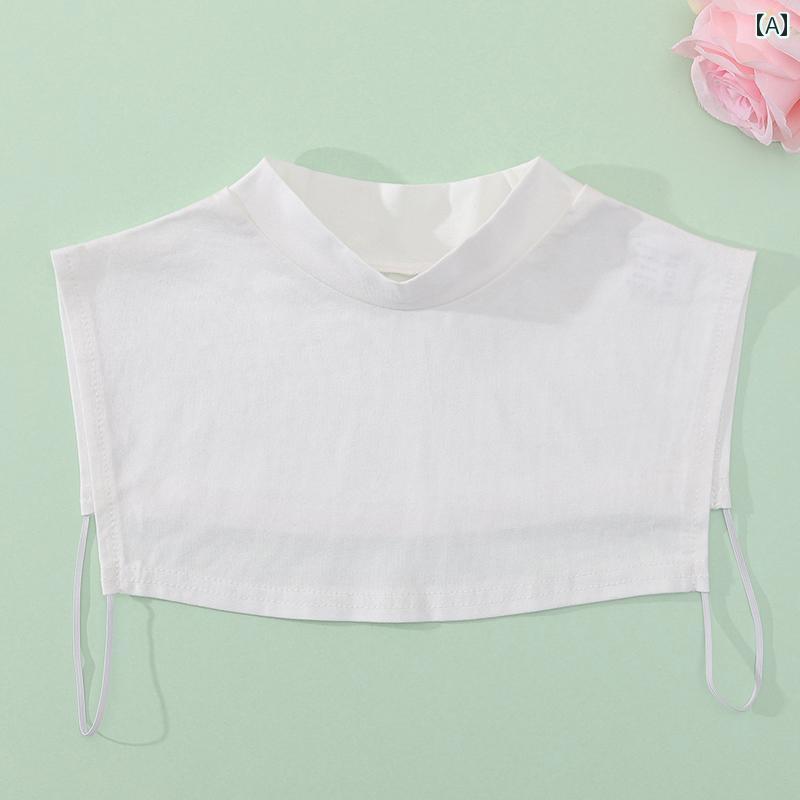 レディース ネックカバー 女性用の 薄手の ローネック ネック ガード、 セーターが 首に 巻きつく のを 防ぐ プルオーバー、 男性用の フェイク カラー、 女性用の コットン ショルダーガード カラー