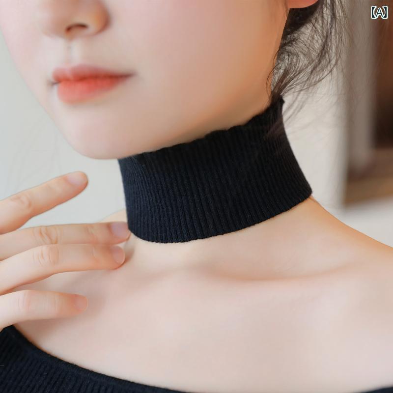 レディース ネックカバー フェイク カラー 装飾 カラー 2025 春 新型 ネック カバー 多 機能 ニット 鎖..