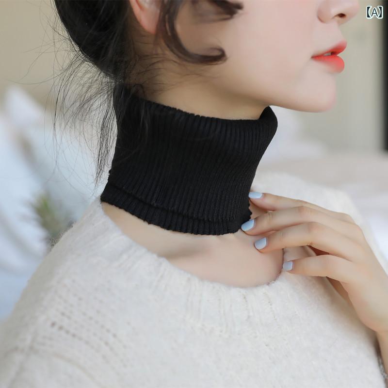 レディース ネックカバー 2023 秋と 冬の新 スタイル 多 用途 ハイ カラー 暖かい小さな スカーフ プルオーバー ニット フェイク カラー ネック ストラップ ネック プロテクター 襟の 装飾
