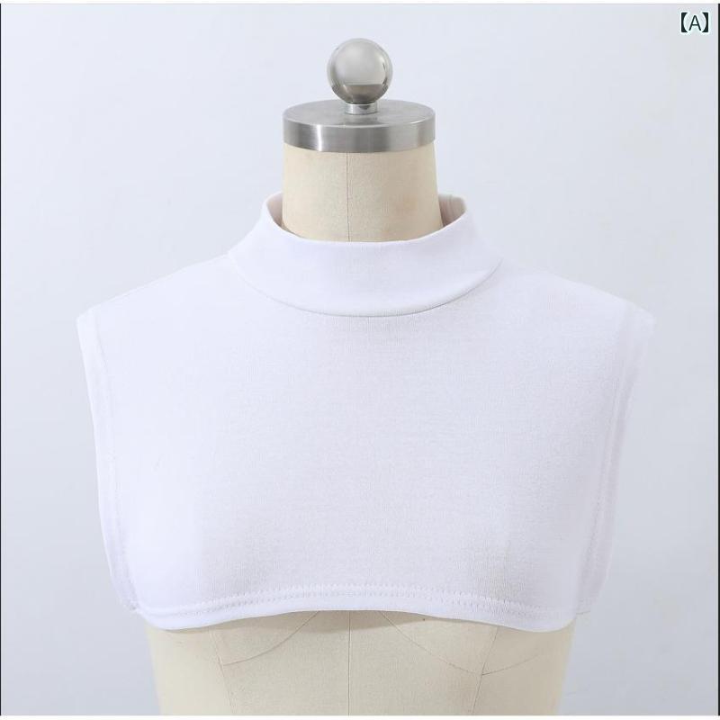 レディース ネックカバー 冬の 新しい ニット ハイ カラー 大人 ユニセックス フェイク カラー セーター アンチ ネック 暖かい プルオーバー スカーフ