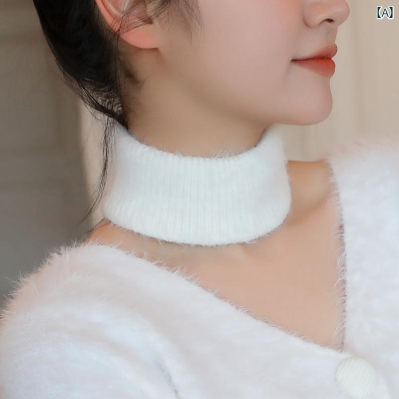 レディース ネックカバー 2024年 秋 冬 新作 ファーマフラー ネック ガード ネック ゲートル 防寒 厚手 二 重 編み フェイク カラー 子供用