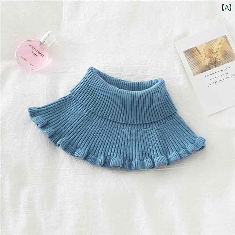 レディース ネックカバー 女性用 プルオーバー ネック スカーフ フェイク カラー、 秋と 冬用の 多 用途 フェイク カラー、 多 機能 ウール ハイ ネック カラー、 装飾的な ファッション ドール カラー