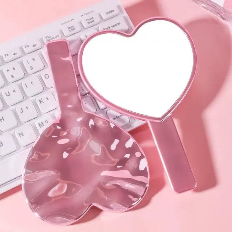小型ミラー 手持ち 新しい 愛 電気 メッキ 水 リップル ミラー ポータブル ガール ハンドヘルド 絶妙な..