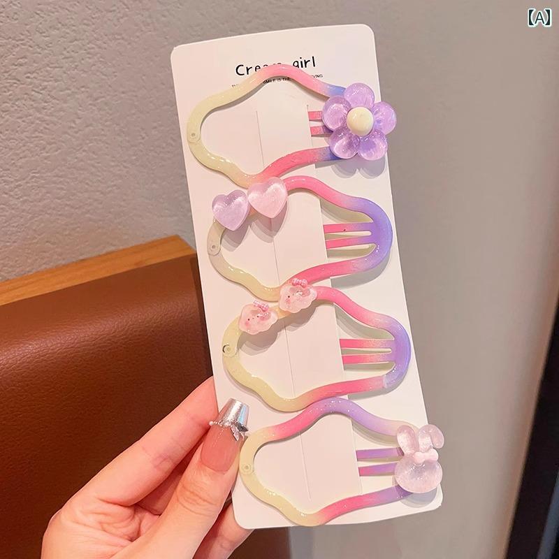 子供用ヘアクリップヘアアクセサリーかわいい 子供用 ゼリー カラー フラワー ヘア ピン 赤ちゃんの 額..