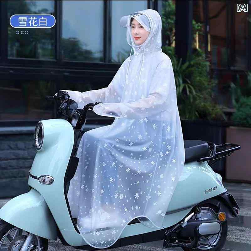 女性用レインコート ノースリーブ レインコート 電動 バッテリー バイク レインコート 全身 ワンピース 男女 兼用 ロング 全身 防 雨 レインコート