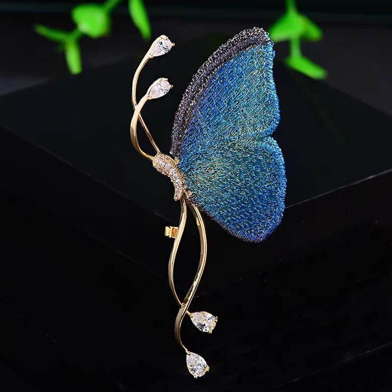 コサージュ アクセサリー ブローチ コサージュ アクセサリー ブローチ 中国 風の 刺繍の 蝶の ブローチ..