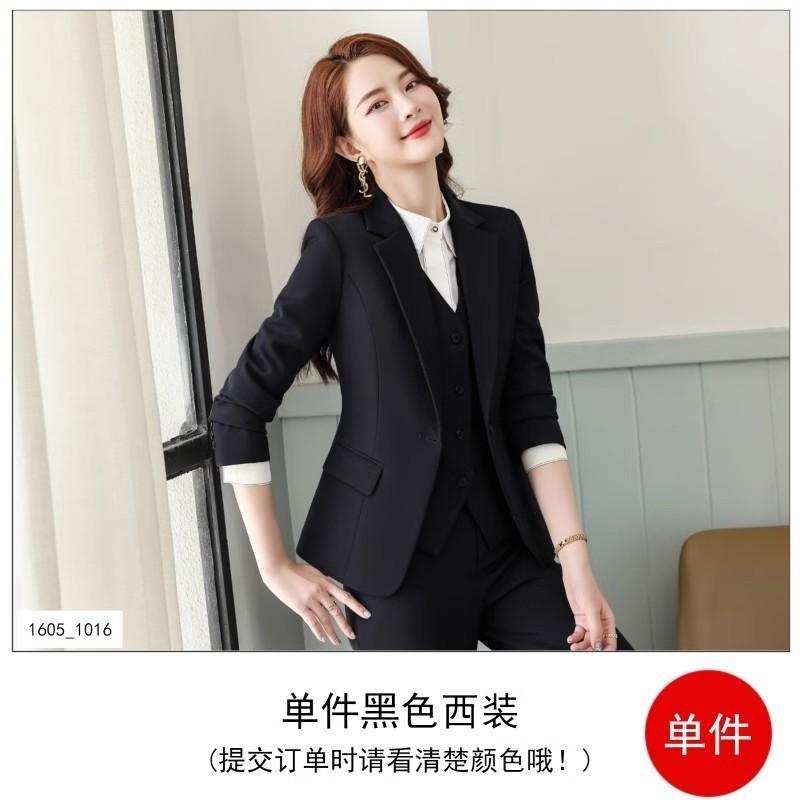 女性用カジュアルスーツ 女性用 ブラック スーツ 2025 新 プロフェッショナル フォーマルウェア ホテル..