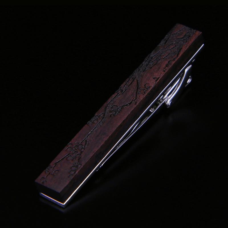 メンズネクタイピン 梅（ 蘭） 竹 菊 メンズ タイ ピン タイ クリップ オリジナル レッドウッド ローズ..