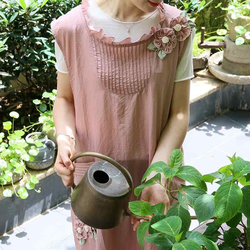 花柄 エプロン 通気性 防水・ 防 油 農村 女性 家庭用 大人 キッチン 逆 着用 オーバー オール ベーキ..