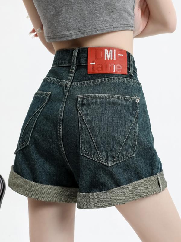 デニムショートパンツ レディース ネット セレブの ストリート ショート パンツ レディース 新作 夏 ファット mm 大きい サイズ パンツ 洋 ナシ型 ボディ スリム オール マッチ ハイ ウエスト ジーンズ