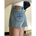 デニムショートパンツ レディース 洋 ナシ型の 体型の 女性の ための 夏用の未 加工の エッジの デニムショートパンツ、 プラス サイズの 太い mm ハイ ...