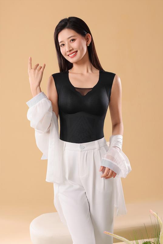 ボディシェイピングウェア ブラなしの超 薄型 ボディ シェイピング ウェア、 シームレスな 上半身の お..