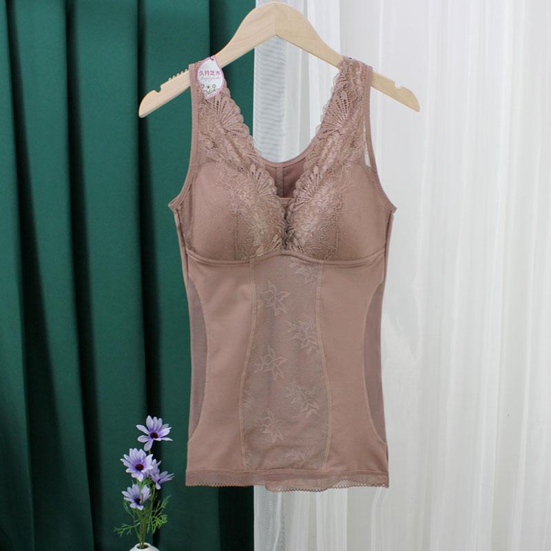 ボディシェイピングウェア 薄い フリースの ボディ シェイピング ウェア（ 胸 パッド 付き）、 お腹を ..