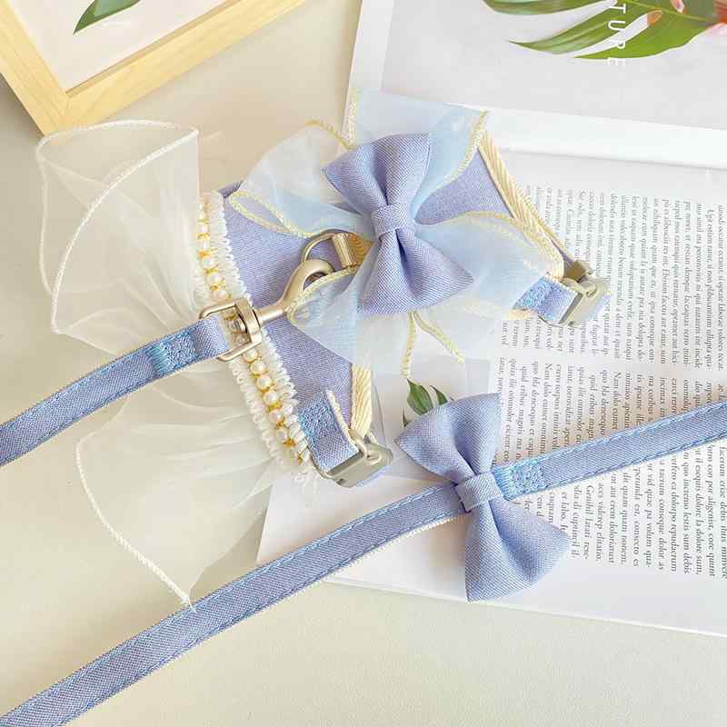 猫用バッグ 妖精 猫の 散歩 服、 猫の ハーネス、 リード、 プリンセス スカート、 屋外 ウォーキング..