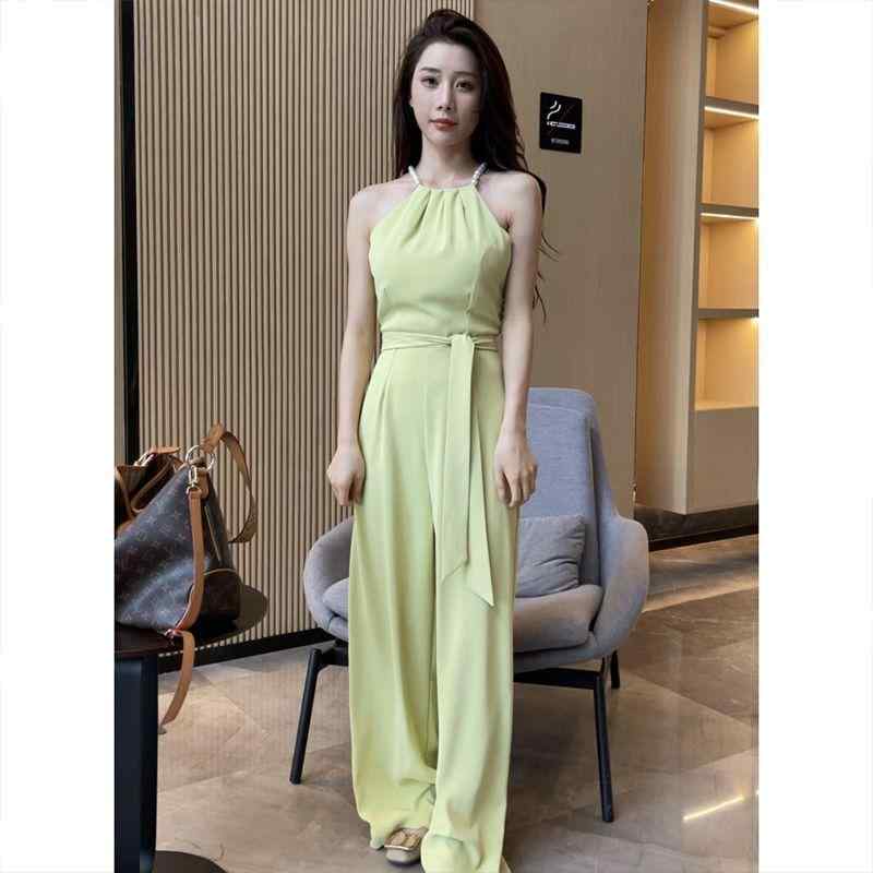 ジャンプスーツ レディース Douyin 売れ 筋 ファッション ジャンプ スーツ レディース 2025年 夏 新作 セクシー ホルターネック オフショルダー ドレープ スリム ワイド レッグ パンツ