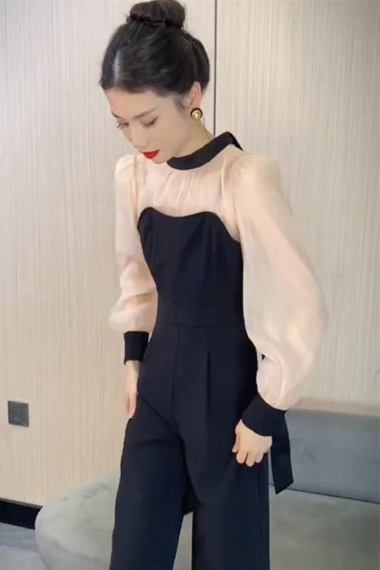 ジャンプスーツ レディース 2024年 春の ネット セレブ 新作 ファッション プチジャンプ スーツ レディ..