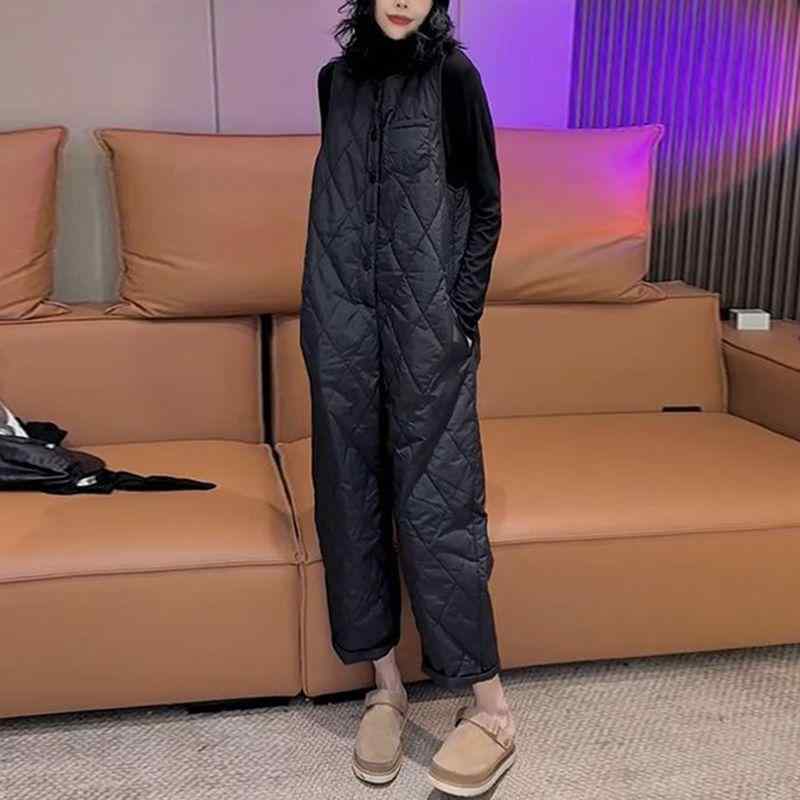 ジャンプスーツ レディース ヨーロッパ ステーション 2024 秋 冬 新作 ダイヤモンド型 スリム シングルブレスト 年齢 軽減 ジャンプ スーツ スーツ レディース オール マッチ 無地 カジュアル