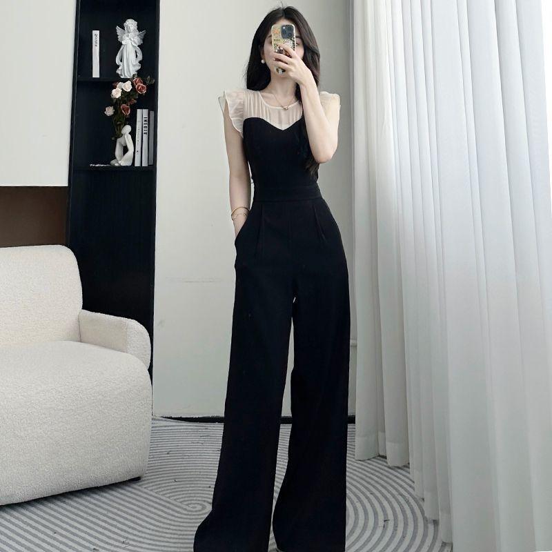 ジャンプスーツ レディース 夏の 女性の ための ファッション ノースリーブ ジャンプ スーツ、 スリムフィット、 エレガントで 上品な、 フランスの ジャンプ スーツ セット
