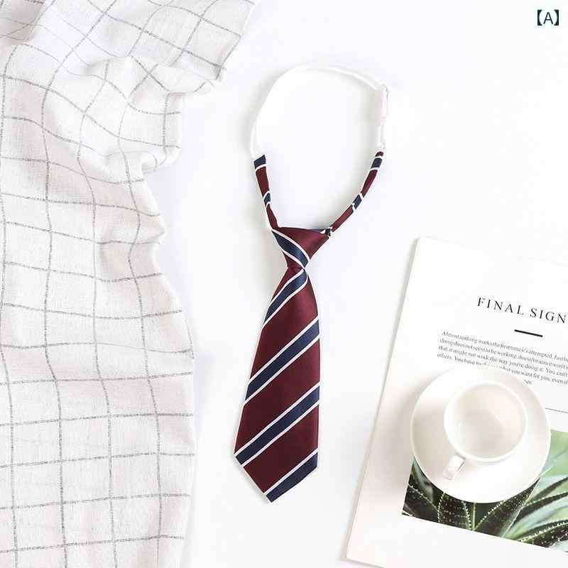 子供ネクタイ 子供用 ネクタイ アクセサリー 男の子と 女の子用 ショート ストライプ 結び目なし 幼稚..