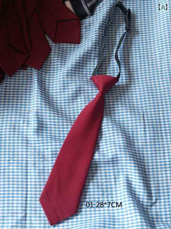 子供ネクタイ 赤い 短い ネクタイ、 結び目なし、 子供の 学生の 男女の 卒業 写真の パフォーマンスの..