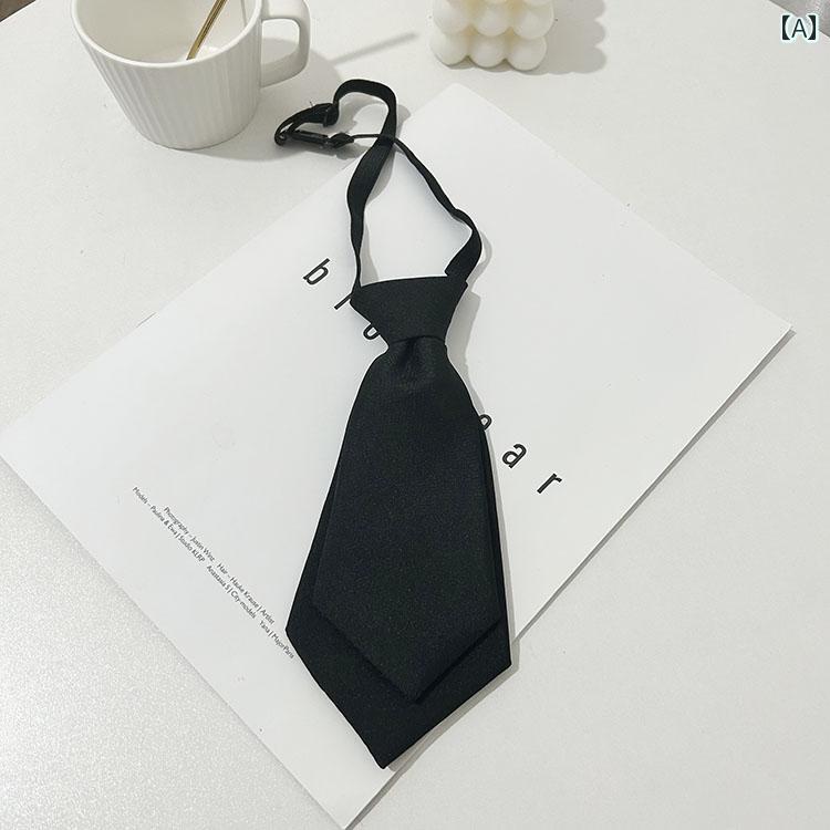 子供ネクタイ 自家製 ソリッドカラー ダブル ピース小さな ネクタイ 女性用 黒 バーガンディ ショート ..