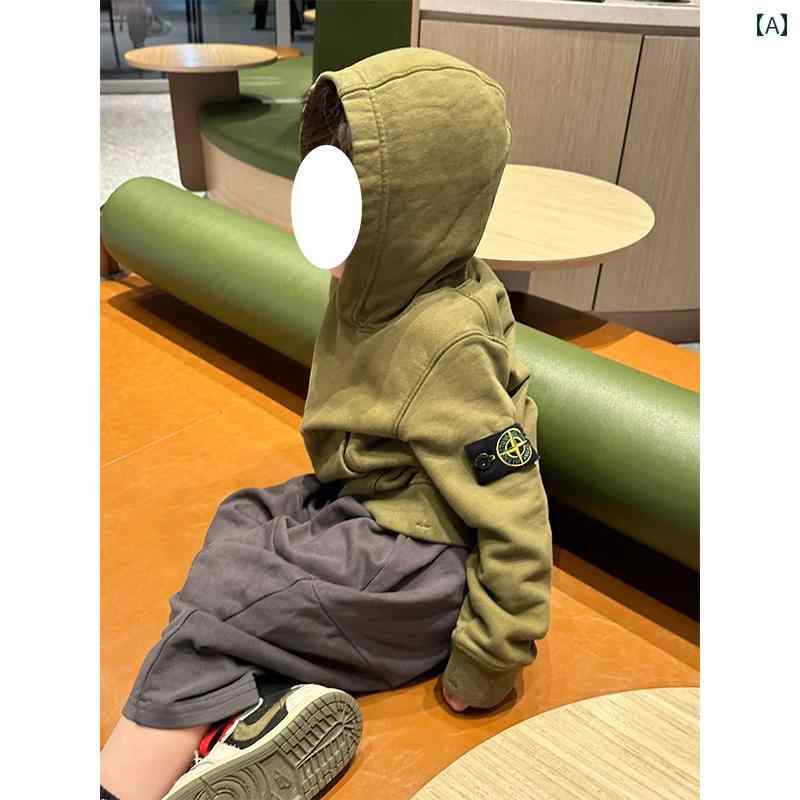 男の子用フード付きスウェット 韓国 風 ボーイズ パーカー、 スタイリッシュで クール、 春と 秋に ぴ..