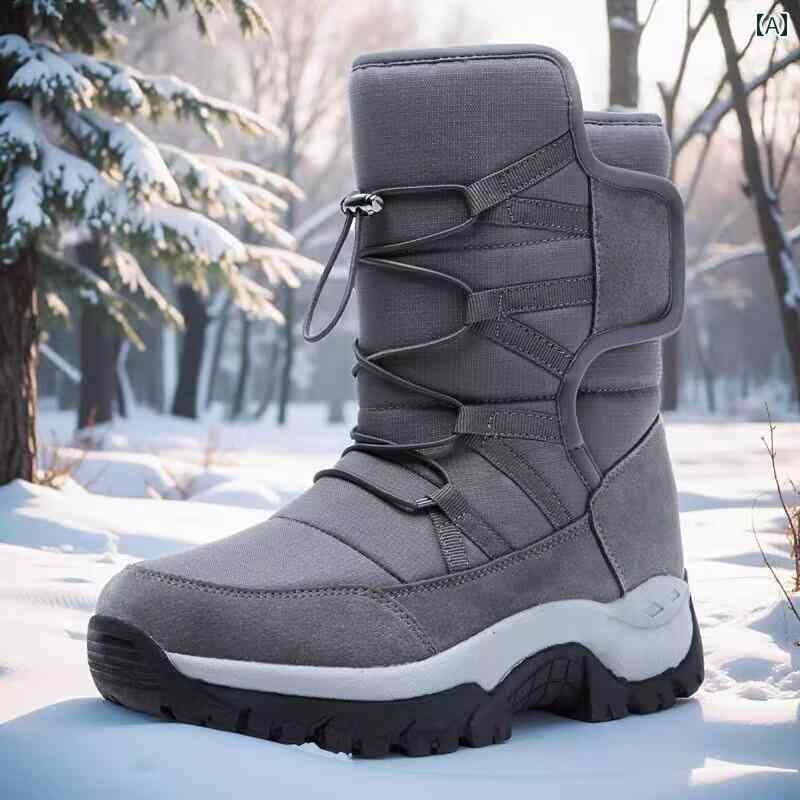 メンズ スノーブーツ 北東 スノーブーツ メンズ ラージ コットン シューズ 冬 プラス ベルベット 厚手 ..