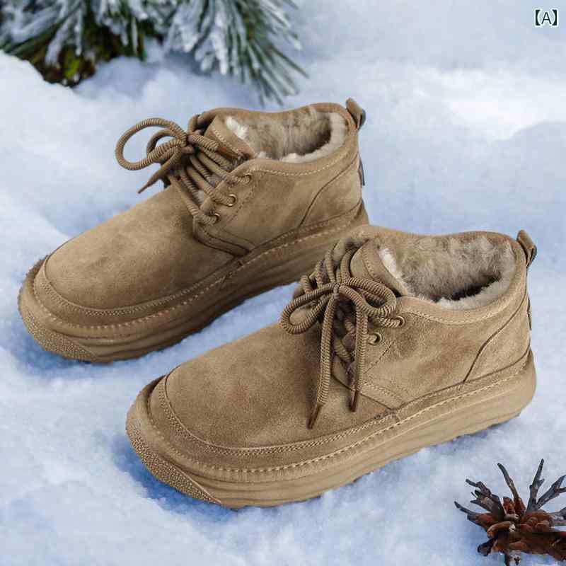 メンズ スノーブーツ メンズ 冬用 防水 スノーブーツ、 - 40℃ 耐寒 靴、 中国 北東 部の 滑り止め レザ..