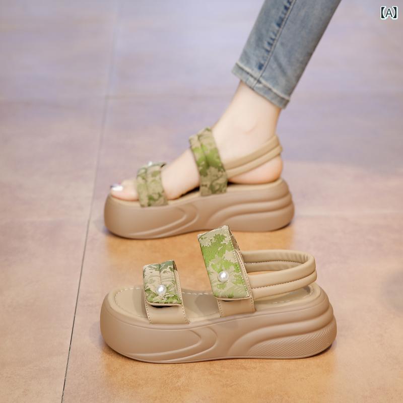 レディースサンダル 女性用の 高級 ローマ 風 スポーティ サンダル、 新しい 夏の スタイル、 プラット..