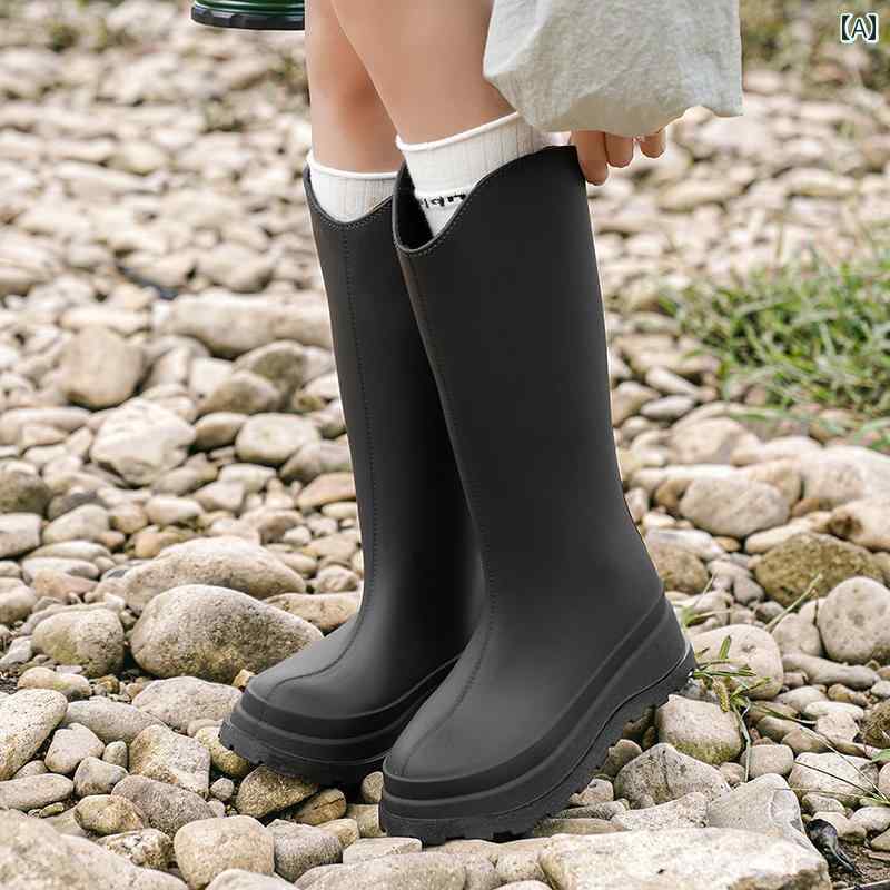 おしゃれ レインブーツ レディース レインブーツ 2024年新 スタイル ハイ カット レインブーツ 大人用 ラバーシューズ 防水 オーバー シューズ 滑り止め レディース ウォーター シューズ 輸入 レインブーツ