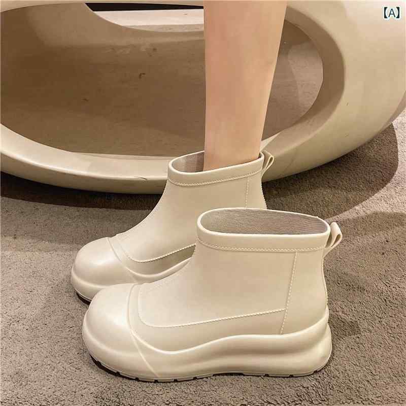 おしゃれ レインブーツ Ning Xiaoqi 2025 新しい ウォーター シューズ、 女性用、 防水、 滑り止め、 快適、 多 用途、 ソフト ソールの レインブーツ、 ウェーディング ブーツ、 レインブーツ、 ラバーシューズ