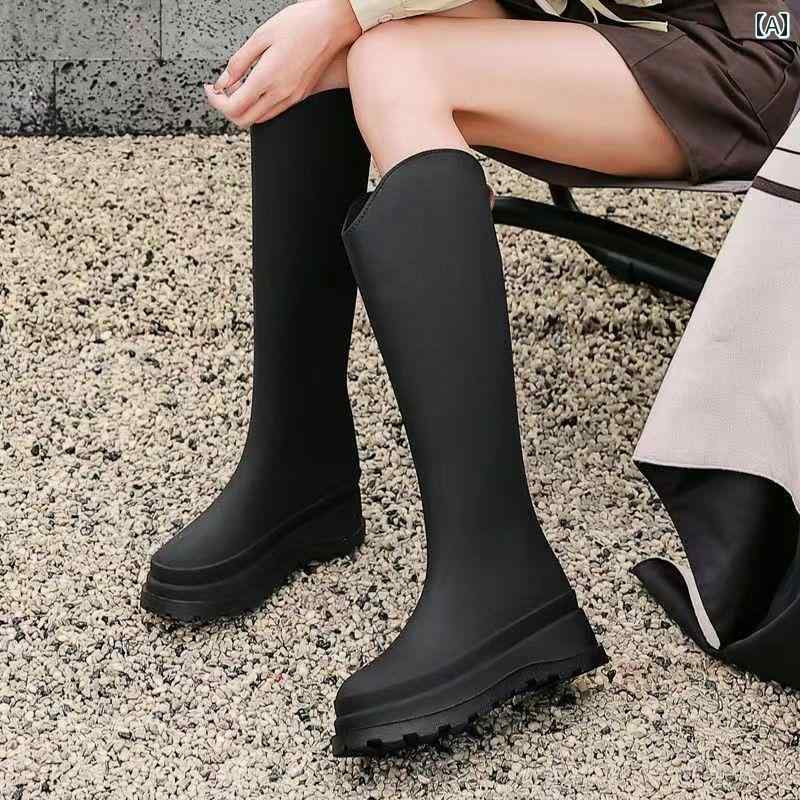 おしゃれ レインブーツ レインブーツ レディース おしゃれ 冬 アウトドア ウォーター シューズ 大人 プラス ベルベット ハイ トップ レインブーツ 防水 滑り止め新 ラバーシューズ ロング ブーツ