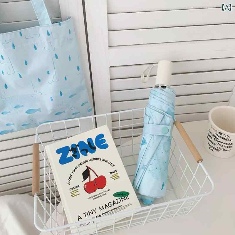 女性用傘 かわいい 全 自動 傘、 スタイリッシュ、 コンパクト、 ポータブル、 サンシェード、晴れの ..