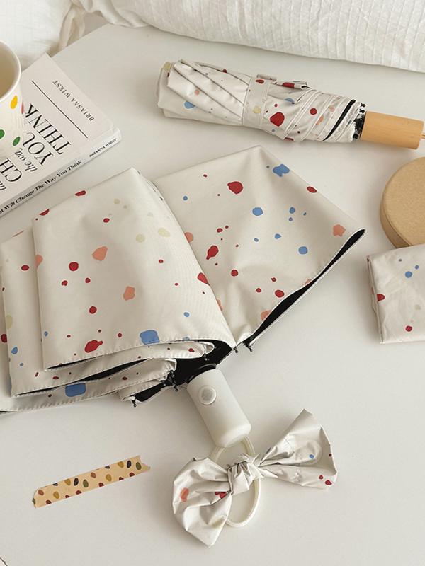 女性用傘 かわいい ダブル グローリー クリーム スプラッター インク 傘 レディース 晴 雨 兼用 傘 日..