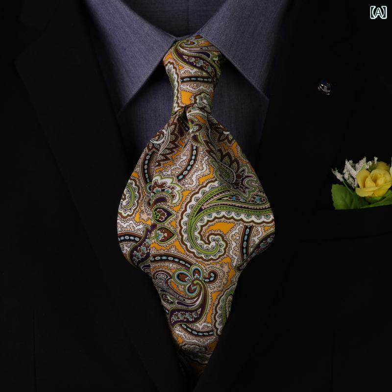 ネクタイ メンズ ビジネス ヴィンテージ 10 CM 赤 カシューナッツ 手 結び ネクタイ メンズスーツ ビジ..