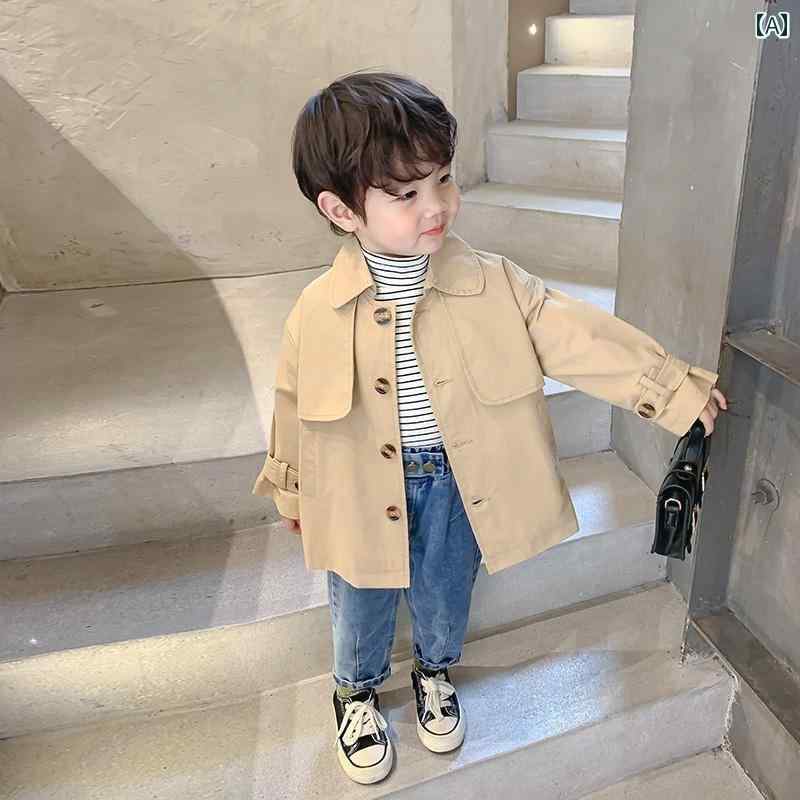 ウインドブレーカージャケット 男の子用 ミドル 丈 スプリング コート 韓国 風 新型 ボーイズ ベビー 韓国 風 おしゃれ ウィンドブレーカー 子供用 ハンサム ジャケット