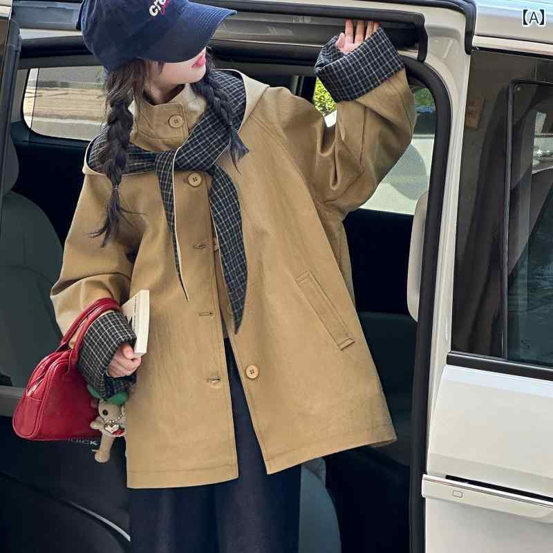 ウインドブレーカージャケット 女の子の コート、 春と 秋の 服、 2025年の新 スタイル、 中型と 大型..