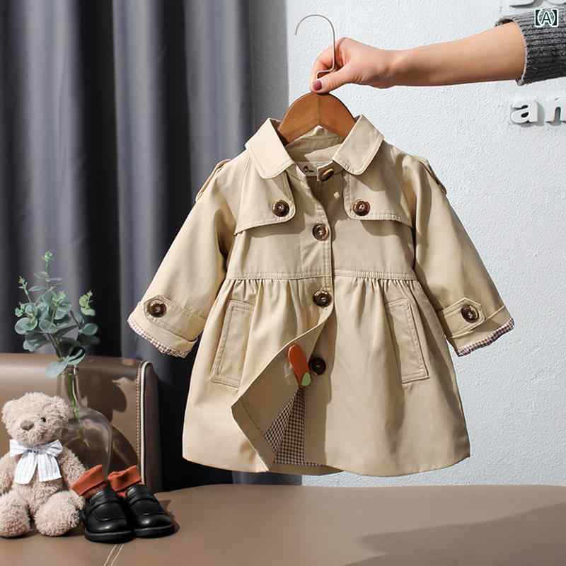 ウインドブレーカージャケット 女の子の ウィンドブレーカージャケット 春と 秋 2024 新しい ミドル 丈..