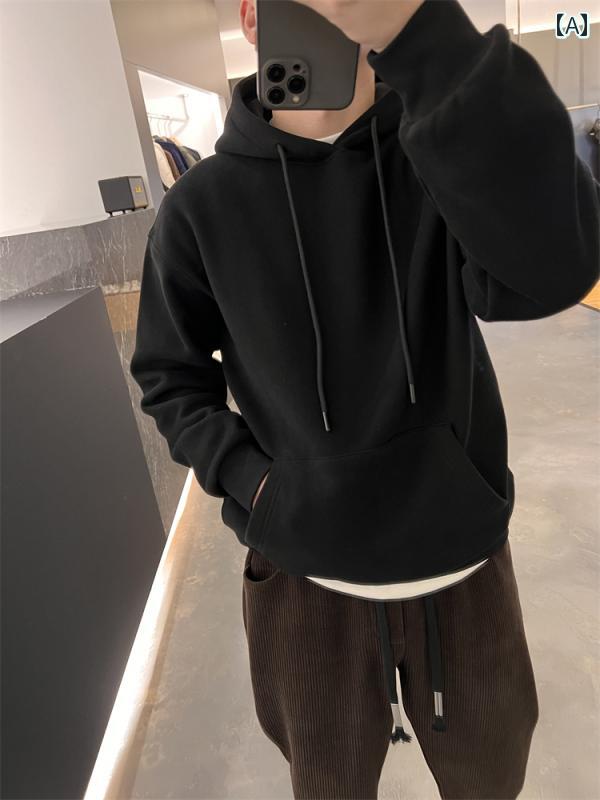 パーカーメンズ フード 付き スウェットシャツ メンズ 新作 秋 冬 ソリッドカラー パーカー メンズ ト..