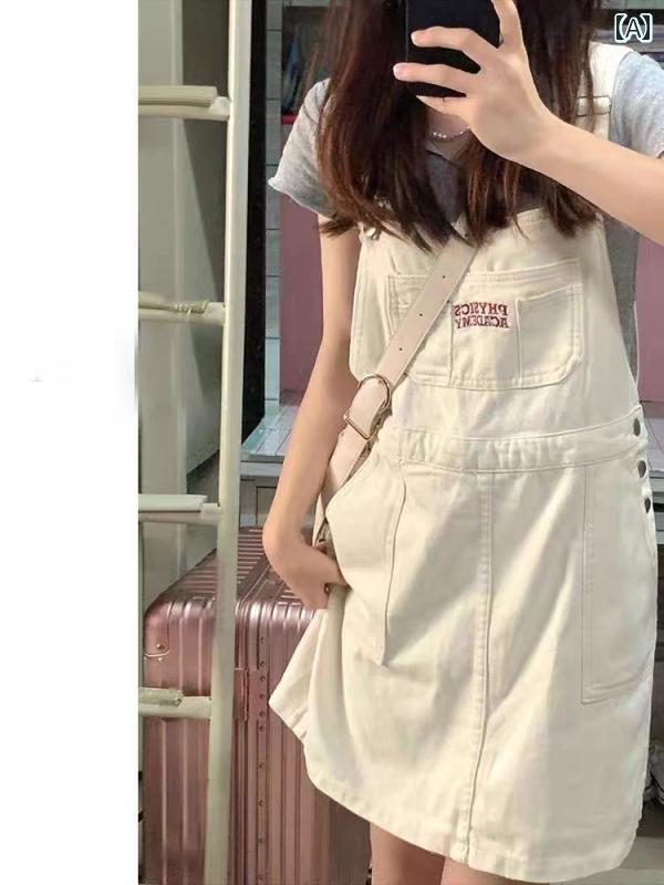 オーバーオールドレス アプリコット デニムオーバーオール スカート、 レディース、 春と 夏の 新作、 ..