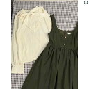 オーバーオールドレス ゆったりと した 森 ガール 風の 甘くて 軽やかな オーバー オール、 長袖 シャツ ワンピース、 女子 学生向け ツーピース セットの...